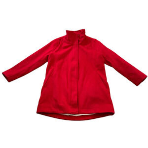 Pendleton Red Cascade Wool Blend Stadium Coat Womens Size Medium Zipper Front